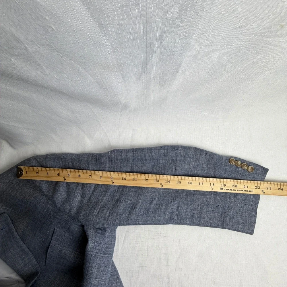 Jos A Bank 1905 Sport Coat Mens 44S Blue 100% Linen Tailored Fit Blazer
